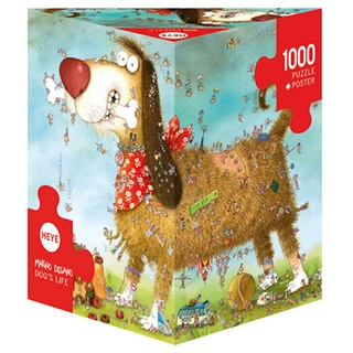 จิ๊กซอว์ 1000 pcs PUZZLE HEYE - DOGS LIFE (Degano) Triangular Box (+Poster)