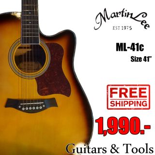 🎸กีตาร์โปร่ง🔥ราคาถูก คุณภาพดี กีตาร์โปร่งมือใหม่41นิ้ว🔥Martinlee ML-41c พร้อมของแถม6รายการ 🎉บริการเก็บปลายทาง