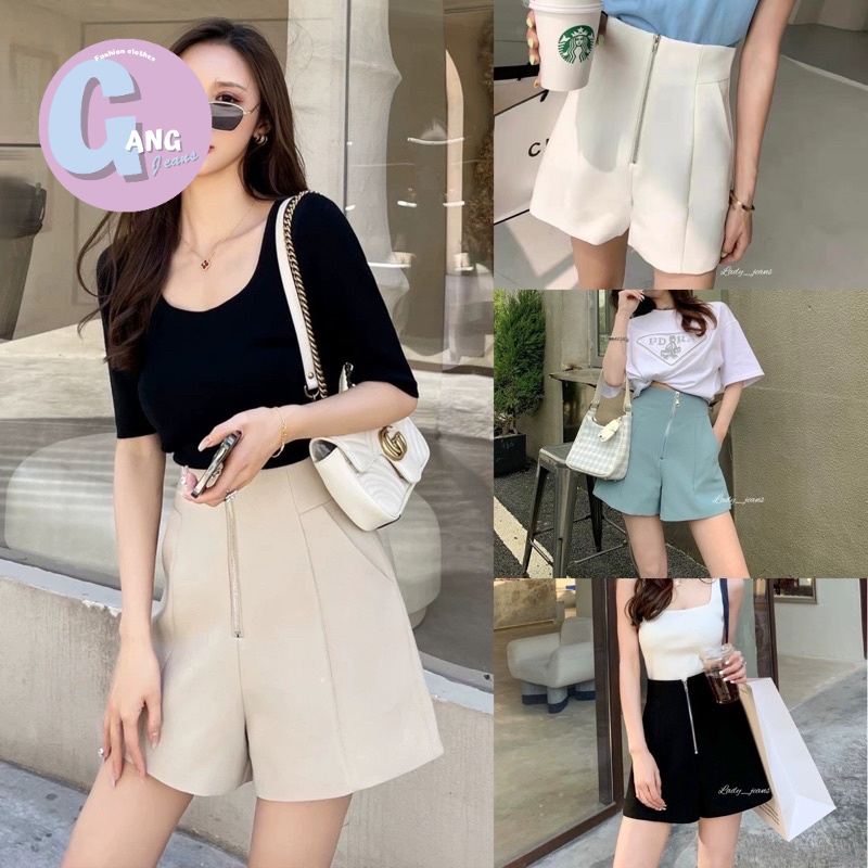 Gang_jeans#8199(A)กางเกงเอวสูงซิปหน้า ทรงกระบอก สม็อคหลัง เก็บพุง ผูู้หญิง พร้อมส่ง - รูปที่ 4