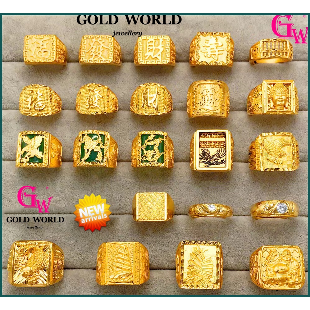 GW Jewellery เครื่องประดับแฟชั่น 50 การออกแบบ Cincin Lelaki Emas เกาหลี Cop Belah Rotan กรุงเทพ 916 Tulen ปรับ 24k แหวนทองสําหรับผู้ชายแหวนที่ดีที่สุดสําหรับวันเกิดของผู้ชาย
