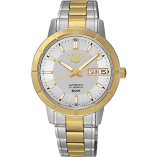 SEIKO 5 Boy Size Automatic Watch สายสแตนเลส 2 กษัตริย์ รุ่น SNK892K1 - สีทอง/สีเงิน