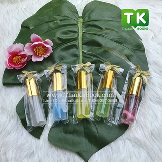 ของชำร่วย พิมเสนน้ำลูกกลิ้ง+ถุงแก้ว+โบว์ทอง+สติ๊กเกอร์ทองพิมพ์ชื่อฟรี 100 ชิ้น