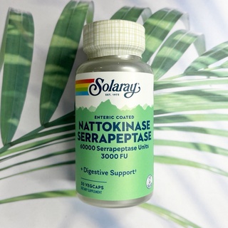 (Solaray ®) Nattokinase Serrapeptase, Enteric Coated, 30 VegCaps สารสกัดจากนัตโตคิเนส ถั่วหมักญี่ปุ่น