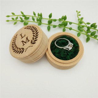 กล่องไม้ สีบีช เลือกชื่อได้ สําหรับใส่แหวนแต่งงาน งานหมั้น DIY
