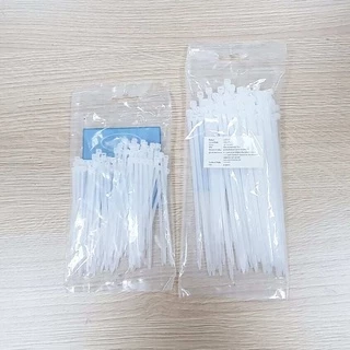 เคเบิ้ลไทร์ Nylon Plastic Cable Ties สีใส 1 ถุง มี100เส้น มีให้เลือกหลายขนาด สายรัดไนล่อน เข็มขัดรัดสายไฟ หนวดกุ้ง
