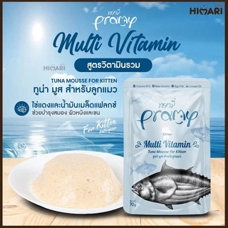 อาหารเปียกแมวพรามี่ Pramy อาหารเปียกแมว สุขภาพดี ขนาด 70 กรัม 1โหล (12ชิ้น)