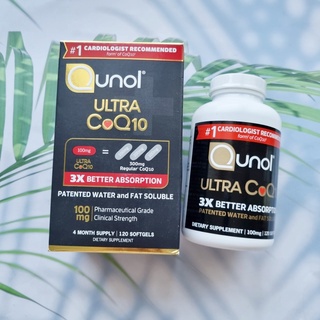 Ultra CoQ10 คิวเทน 100 mg 120 ซอฟท์เจล (Qunol®) 3x Better Absorption ช่วยโรคหัวใจ ชลอความแก่ ผิวเต่งตึง Ubiquinone USP