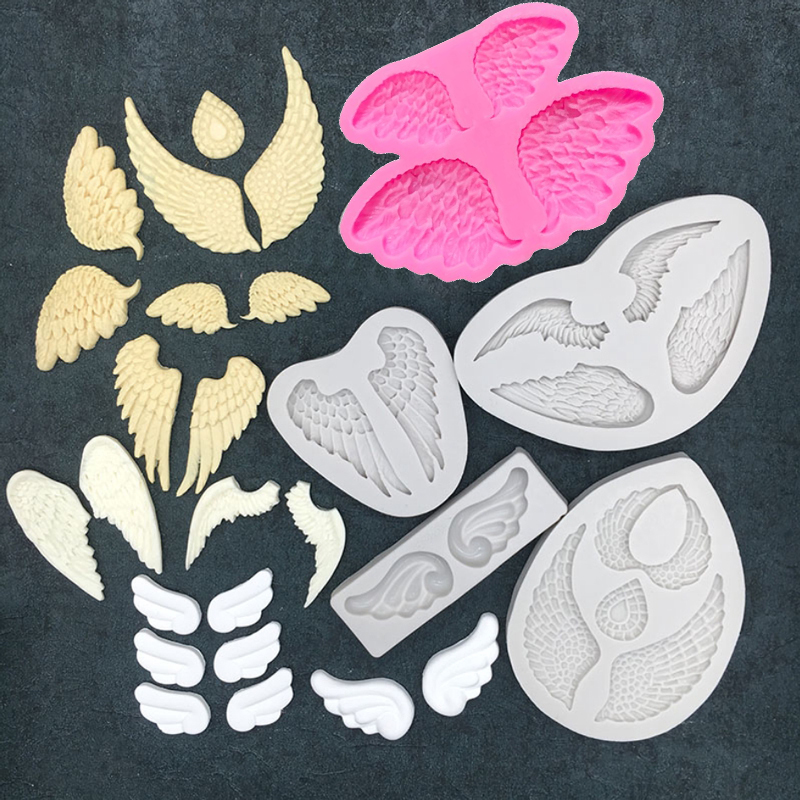 Angel Wings แม่พิมพ์ซิลิโคน F Ondant Mould เครื่องมือตกแต่งเค้กช็อกโกแลต, Gumpastes แม่พิมพ์, Sugarcraft , Gadgets ครัว