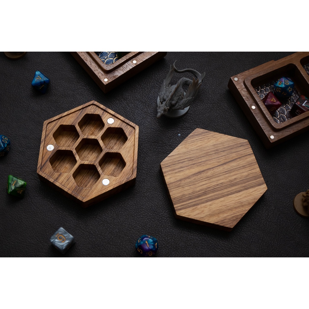 Dice Box DnD | ZEBRA WOOD | ไม้ซีบรา | Dice Vault | RPG Dice Set | Dungeons and Dragons Dice | DnD D