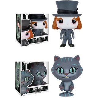 Funko Alice In Wonderland Cheshire Cat Mad Hatters โมเดลตุ๊กตาแมวของเล่นสําหรับเด็กของสะสม