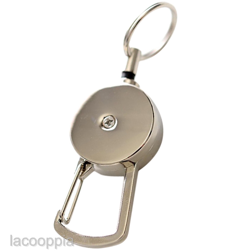 Metal Retractable Key Chain Recoil Keyring Heavy Duty w/23.6 inch Wire