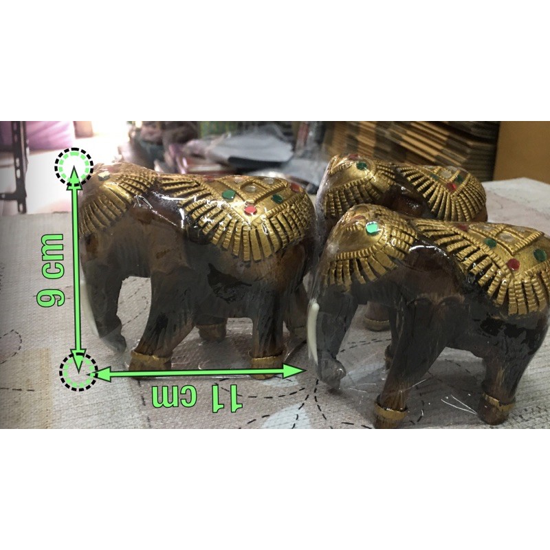 ช้างไม้ ช้างมงคล ช้างแก้บน  ช้างแกะสลัก ช้าง ของตกแต่งบ้าน แก้บน แต่งห้อง - รูปที่ 2