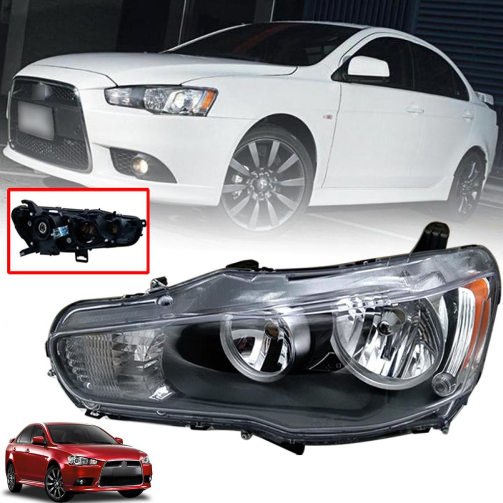 เสื้อไฟหน้า โคมไฟหน้า รุ่น มิตซูบิชิ แลนเซอร์ MITSUBISHI LANCER EX ปี 2008 - 2015 ไม่รวมชุดหลอดไฟ แล