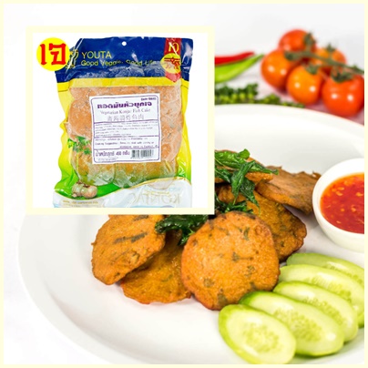 ทอดมันเจ โยตา อาหารเจ มัสวิรัติ ทอดมันหัวบุกเจVegetarian Fried Konnyaku Prawns ขนาด 450 กรัม