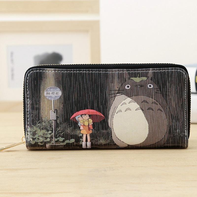 กระเป๋าสตางค์ ใบยาว หนัง PU ลายการ์ตูนอนิเมะ My Neighbour Totoro มีซิป