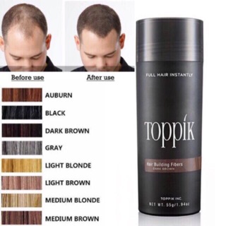 เกรดพรีเมี่ยม คุณภาพดีที่สุด ผงโรยหัว ไฟเบอร์ ปิดผมบาง Toppik hair building fiber 27.5g