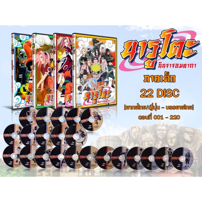 DVDการ์ตูนส์เรื่อง นารูโตะชินปุงเดน นินจาเจ้าคาถาโอ้โหเฮะ ภาคเด็ก ตัวมาสเตอร์2ภาษา  พากย์ไทย/ญี่ปุ่น+ซับไทย+ซับญี่ปุ่น