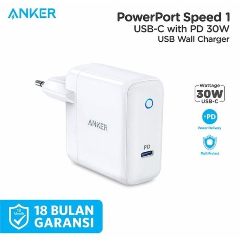 Anker Powerport Speed PD 30W USB C Wall Charger Original Anker A2014