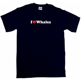 เสื้อยืดผ้าฝ้าย พิมพ์ลาย I Heart Love Whales 6 SS LS or Tank KHcjga66EFfihk97 สําหรับผู้ชายSize S-5XL