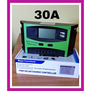 คอนโทรลเลอร์ โซล่าชาร์เจอร์ 30A ( S2 ) olar Charge Controller แผงควบคุมพลังงานแสงอาทิตย์แบบ PWM ที่ชาร์จพลังงานแสงอาทิตย