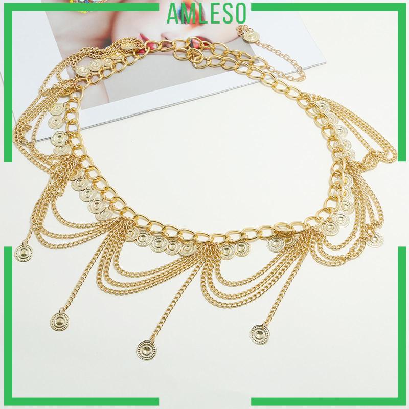 [AMLESO] Layered Waist Chain Fashion Adjustable Boho Belt Body Belly Chain for Beach #5