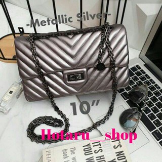 KEEP shoulder chevron  chain handbagกระเป๋าสะพายทรงสวย classic หนังเนื้อนิ่ม อยู่ทรง