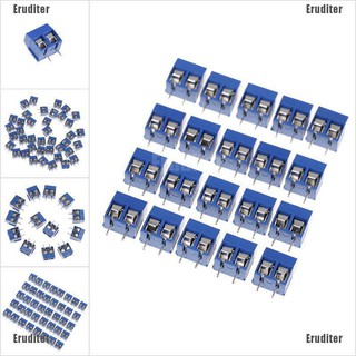 Eruditer พิทช์ 2 พิน สีฟ้า 10 ชิ้น อุปกรณ์สกรู เชื่อมต่อแผง pcb 5.08 มม.