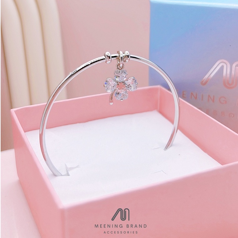 MeeningBrand ❀กำไลข้อมือ CLOVER LEAF DIAMOND BANGLE [04-0002]