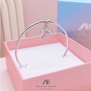 MeeningBrand ❀กำไลข้อมือ CLOVER LEAF DIAMOND BANGLE [04-0002]