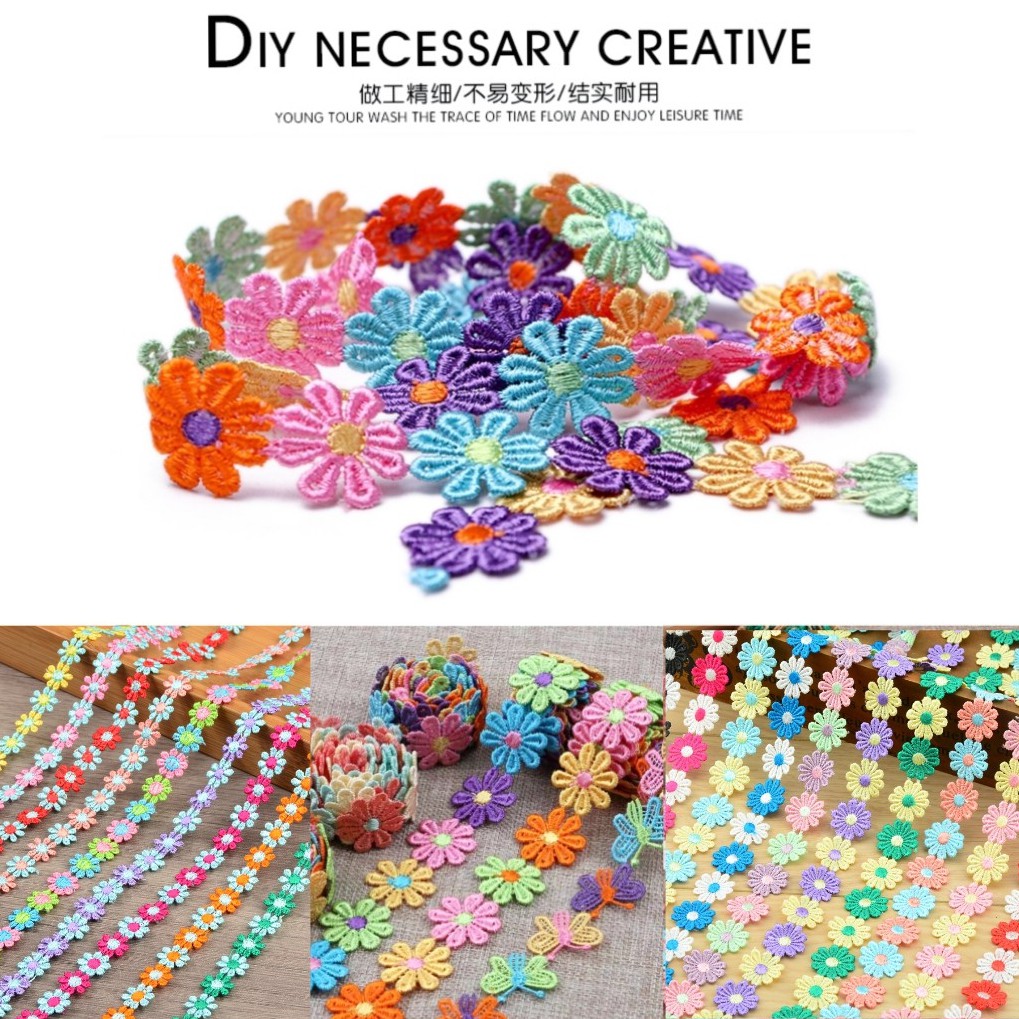🎀Set DIY 014🎀  ดอกเดซี่คละสี  ตกแต่งกระเป๋า ตกแต่งงาน DIY