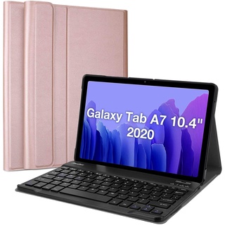 เคสคีย์บอร์ดไร้สาย พร้อมไฟแบ็คไลท์ 7 สี ถอดออกได้ สําหรับ Samsung Galaxy Tab A7 T500 10.4 2020 S6 Lite A6