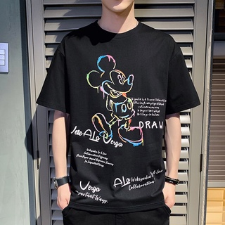 【Flash Sale】เสื้อยืดคอกลมแขนสั้นทรงหลวมสไตล์เกาหลีสําหรับผู้ชาย M-3Xl 2021