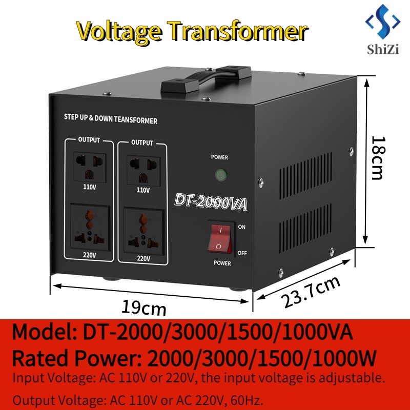 【พร้อมส่ง】หม้อแปลงแรงดันไฟฟ้า บูสท์สเต็ปอัพบัค แปลงไฟ 2000/3000/1500/1000W อินพุต Ac ปรับได้