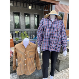 เสื้อเชิ๊ตตาราง มือ1 อก34-48 ชายหญิง ผ้าคอตตอน ผ้าฝ้าย พร้อมส่ง ใส่ทำงาน เที่ยว ผ้าดีมากกกก