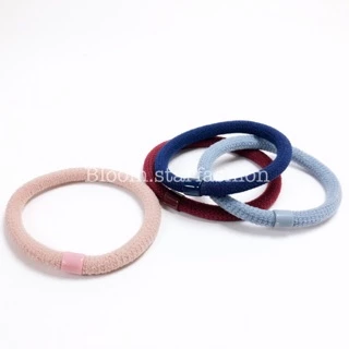 (10 เส้น) ยางรัดผมสไตล์เกาหลี <เส้นยางหนานุ่ม> ☆ ชุดคละ10สี / ดำล้วน☆