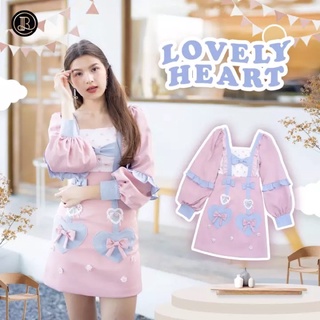 มือสอง Lovely Heart : BLT Brand มินิเดรส งานตามหา สีชมพูแขนยาว แต่งขอบฟ้า