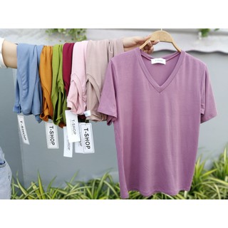 เสื้อเรย่อนคอวีไม่ติดกระเป๋า ไซส์ M มีปลายทาง แบรนด์ T-Shop