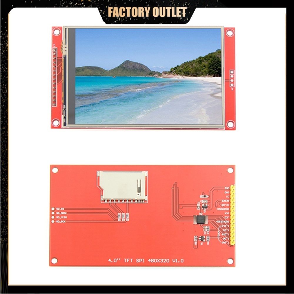 โมดูลหน้าจอแสดงผลสี TFT LCD ST7796S SPI อินเตอร์เฟซ 480x320 พิกเซล 4.0 นิ้ว
