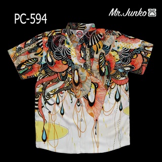 ⚡ ส่งฟรี⚡เสื้อเชิ้ต แขนสั้น ลายกราฟฟิก งานต่อลาย ราคาคุ้มค่าที่สุด Mr-Junko PC-594