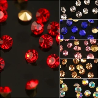 ชุดพลอยเทียม 3D 6 ช่อง ขนาดเล็ก สีทอง สําหรับตกแต่งเล็บ 1000 ชิ้น