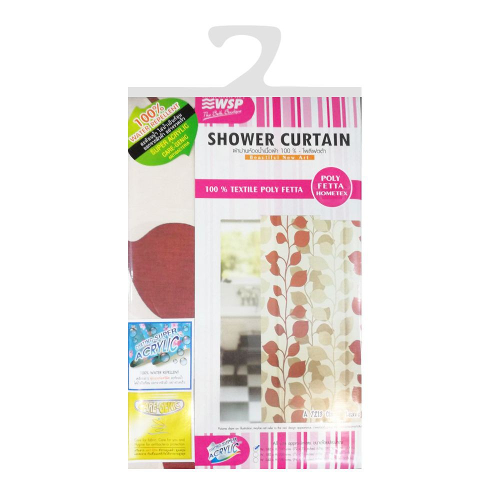 ม่านห้องน้ำ POLY WSP SCP-3/A7213 180X180 ซม.อุปกรณ์ในห้องน้ำ ม่านห้องน้ำ ผ้าม่านห้องน้ำ