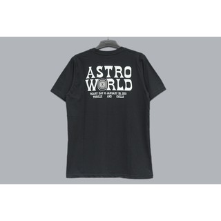 [100% Cotton] เสื้อยืดพิมพ์ลาย Astroworld สีดําคุณภาพสูงสําหรับท่องเที่ยว