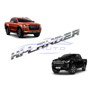 (1ชิ้น) Hi-Lander LOGO แผ่นป้ายติดข้างรถ อีซูซุ ดีแม็กซ์ ไฮแลนเดอร์ 2021 2022 สีชุบ ISUZU D-MAX DMAX โลโก้ STICKER