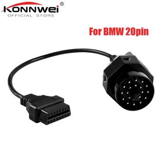 อะแดปเตอร์ 2021 Obd Odb2 สําหรับ Bmw 20Pin Obd Ii สําหรับ Bmw 20 Pin To Obd2 16 Pin Female เชื่อมต่อ E36 E39 X5 Z3