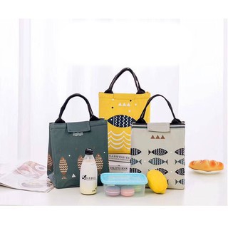BigBagsThailand กระเป๋าเก็บอุณหภูมิ ลายฟลามิงโก และลายปลา ขนาด 25 CM. รุ่น A049
