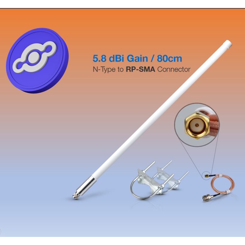 Rak Fiberglass Antenna 5.8 dBi ยาว 80 ซม.  AS923 สำหรับ LoRa, Helium หรือ LongFi