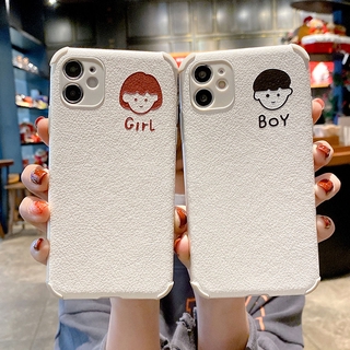 【เคสหนัง】BOY GIRL Couple Case VIVO Y50 Y30 Soft Leather Casing Y11 2019 Y17 Y15 Y12 Y12i V11i V20Pro S1 X50 V15 Pro Y19 V9 Y85 V5 V5s Y66 Y67 Y81 Y83 Y91c Full Cover