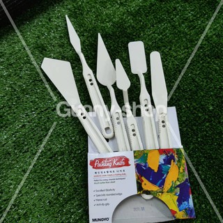 MUNGYO เกรียงพลาสติกอย่างดี 6 ชิ้น   (PLASTIC PAINTING KNIFE 6 PCS) 1 ชุด พร้อมส่ง