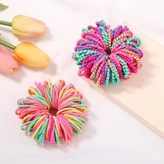 Tinywiny Candy Color Soft Elastic Hair Ties 100 ชิ้นสําหรับเด็กผู้หญิงและเด็ก
