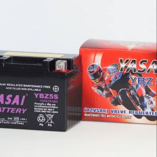 แบตเตอรี่ มอเตอร์ไซค์ แบบแห้ง Yasai 12V 5AH (YBZ5S)​*(แบตใหม่ จากโรงงาน แท้ 100%)